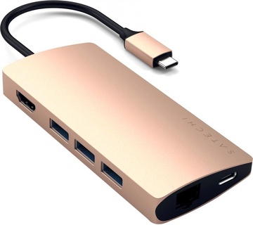 Satechi Aluminum Type-C Multi-Port Adapter 4K with Ethernet V2 Gold (ST-TCMA2G)