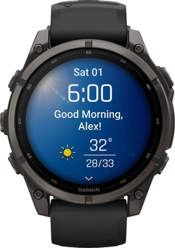 Garmin Fenix 9 47mm Carbon Gray DLC Titanium with Black Silicone Band (010-04762-10/11)