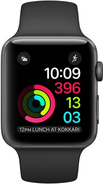 Apple Watch 42mm Series 2 Space Gray Aluminum Case with Black Sport Band (MP062)