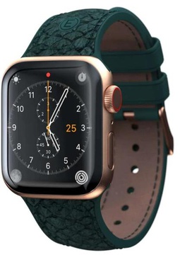 Njord Salmon Leather Strap for Watch 42mm/44mm/45mm/49mm Dark Green (SL14122)