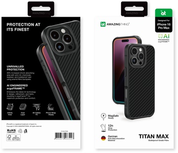 AmazingThing Titan Max (1500D) Case for iPhone 16 Pro with MagSafe Black