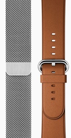 Apple Watch 42mm Stainless Steel Case with Bright Blue Leather Loop (MLFC2)