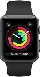 Apple Watch 42mm Series 3 GPS Space Gray Aluminum Case with Black Sport Band (MQL12)