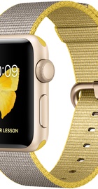 Apple Watch 38mm Series 2 Gold Aluminum Case with Yellow/Light Gray Woven Nylon (MNP32)