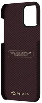 Pitaka MagEZ Case Plain for iPhone 12 mini Black/Red (KI1204)