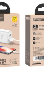 Hoco C62A Victoria 2USB 2.1A + Lightning White