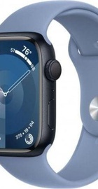 Apple Watch Series 9 GPS 45mm Midnight Alu. Case w. Winter Blue Sport Band - S/M (MR9Q3+MT413)