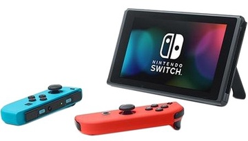 Nintendo Switch with Neon Blue and Neon Red Joy-Con