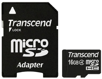 Transcend 16 GB microSDHC class 4 with SD Adapter (TS16GUSDHC4)