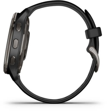 Garmin Venu 2 Plus Slate Stainless Steel Bezel with Black Case and Silicone Band (010-02496-11)