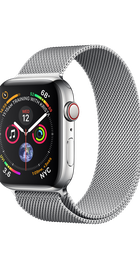 Apple Watch Series 4 GPS + Cellular 44mm Stainless Steel Case with Milanese Loop (MTV42, MTX12)