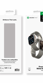 AmazingThing Premium Metal Band for Apple Watch 42/44/45/46/49 mm Titanium