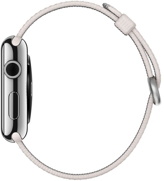 Apple Watch 42mm Stainless Steel Case with Pearl Woven Nylon (MMG02)