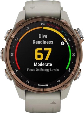 Garmin Descen Mk3i – 43 mm Bronze PVD Titanium with French Gray Silicone Band (010-02753-13/14)