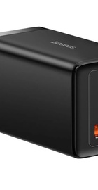 Baseus GaN5 Pro 65W (2 Type-С+USB ) + Кабель Type-C to Type-C 100W (1m)