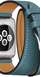 Apple Watch Hermes Barenia Leather Double Tour Regular 38mm/40mm/41mm/42mm Bleu Jean (MMNY2)