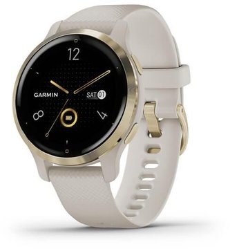 Garmin Venu 2S Light Gold Stainless Steel Bezel with Light Sand Case and Silicone Band (010-02429-01/11)