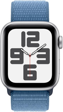 Apple Watch SE 2 GPS 40mm Silver Aluminium Case with Winter Blue Sport Loop (MRE33)