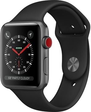 Apple Watch 42mm Series 3 Cellular Space Gray Aluminum w. Black Sport b. (MQKN2)