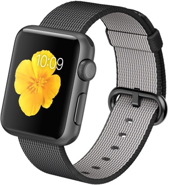 Apple Watch Sport 38mm Space Gray Aluminum Case with Black Woven Nylon (MMF62)