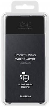 Samsung A325 Galaxy A32 Smart S View Wallet Cover Black (EF-EA325PBEG)