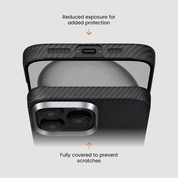 Pitaka Ultra-Slim Case Twill 600D for iPhone 16 Pro Max - Black/Grey (KI1601PMA)