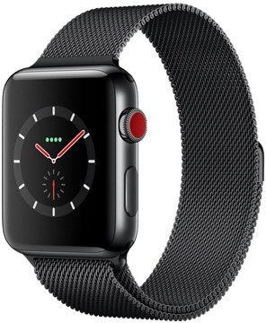 Apple Watch Series 3 GPS + Cellular 42mm Space Black Stainless Steel w. Space Black Milanese L. (MR1L2)