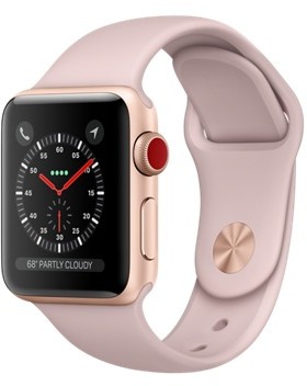 Apple Watch Series 3 GPS + Cellular 38mm Gold Aluminum w. Pink Sand Sport L. (MQJU2)