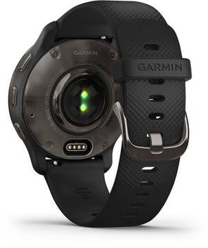 Garmin Venu 2 Plus Slate Stainless Steel Bezel with Black Case and Silicone Band (010-02496-11)