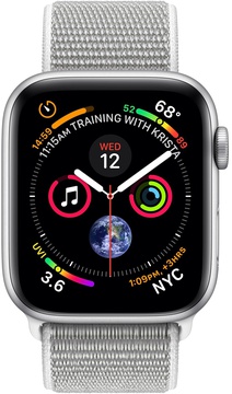 Apple Watch Series 4 GPS 44mm Silver Aluminum Case with Seashell Sport Loop (MU6C2)