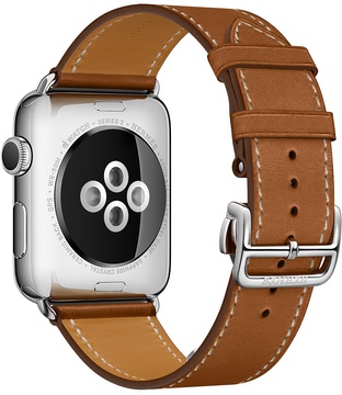 Apple Watch Hermes Leather Single Tour 38mm/40mm/41mm/42mm Fauve Barenia (MMML2)