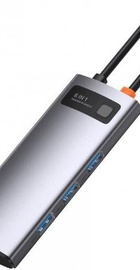 Baseus Metal Gleam Series 6-in-1 Multifunctional Type-C HUB  (3xUSB3.0 + 4KHD + RJ45 + Type-C) (CAHUB-CW0G)