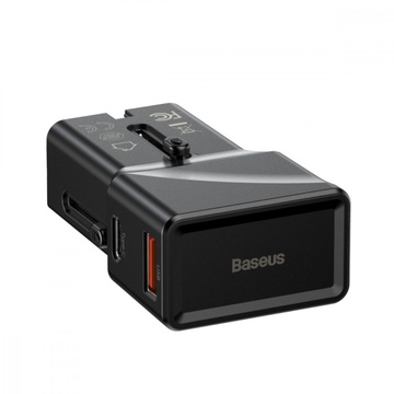 Baseus Universal Conversion Plug PPS Charger 18W (1 Type-C + 1 USB) Black (CCTY-01)