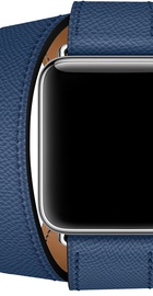 Apple Watch Hermes Barenia Leather Double Tour Regular 38mm/40mm/41mm/42mm Bleu Agate (MNHK2)