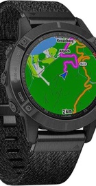 Garmin Fenix 6 Sapphire Black DLC with Heathered Black Nylon Band (010-02158-17) (UA)
