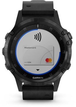 Garmin Fenix 5 Plus Sapphire Black with Leather Band (010-01988-07)