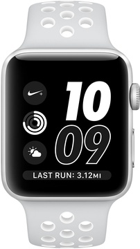 Apple Watch Nike+ 38mm Series 2 Silver Aluminum Case with Pure Platinum/White Nike Sport Band (MQ172)
