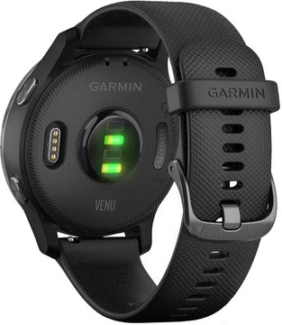 Garmin Venu Slate Stainless Steel Bezel w. Black and Silicone B. (010-02173-11)