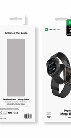 AmazingThing Premium Metal Band for Apple Watch 42/44/45/46/49 mm Black
