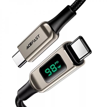 Acefast C6-03 Digital Display USB-C to USB-C 100W 5A (2m) Black