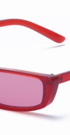 TOYEARN Rectangle Sexy Ladies Cat Eye Sunglasses Women 2018 (C06 Red frame/Pink Glasses)