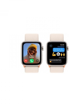 Apple Watch SE 2 GPS 44mm Starlight Aluminium Case with Starlight Sport Loop (MRE63)