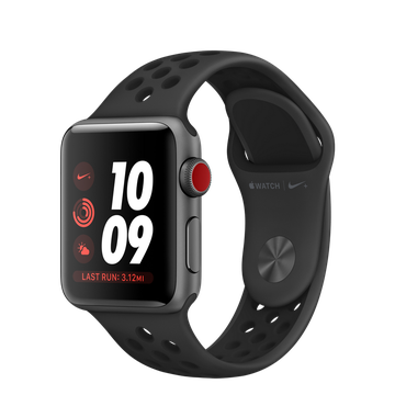 Apple Watch Nike+ 38mm Series 3 GPS + Cellular Space Gray Aluminum Case with Anthracite/Black Nike Sport Band (MQM82)
