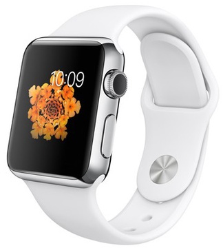 Apple Watch 38mm Stainless Steel Case with White Sport Band (MJ302) CPO