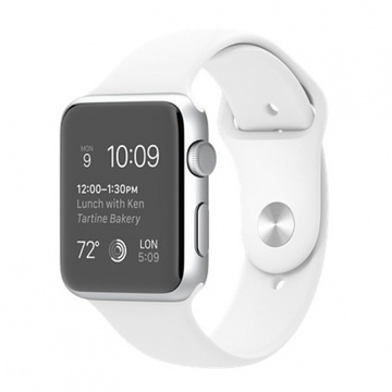 Apple Watch Sport 42mm Silver Aluminum Case with White Sport Band (MJ3N2)