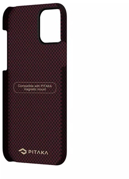 Pitaka MagEZ Case Plain for iPhone 12/12 Pro Black/Red (KI1204P)