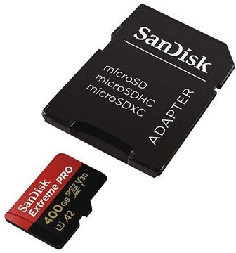 SanDisk 400 GB microSDXC UHS-I U3 Extreme Pro A2 + SD Adapter SDSQXCZ-400G-GN6MA