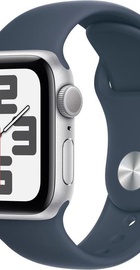 Apple Watch SE 2 GPS + Cellular 44mm Silver Aluminum Case w. Storm Blue Sport Band - M/L (MRHH3)