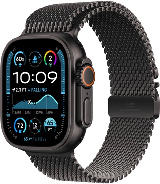 Apple Black Titanium Milanese Loop Large for Watch 42mm/44mm/45mm/46mm/49mm (MXKH3) 180-210mm
