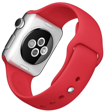 Apple Watch Sport 38mm Silver Aluminum Case with Red Sport Band (MME92)